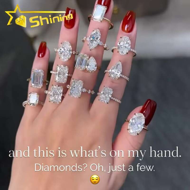 Hot Sale IGI CVD/HPHT Lab Diamonds Rings Custom Luxury 10K Real Gold Moissanite Diamonds Wedding/Engagement Rings
