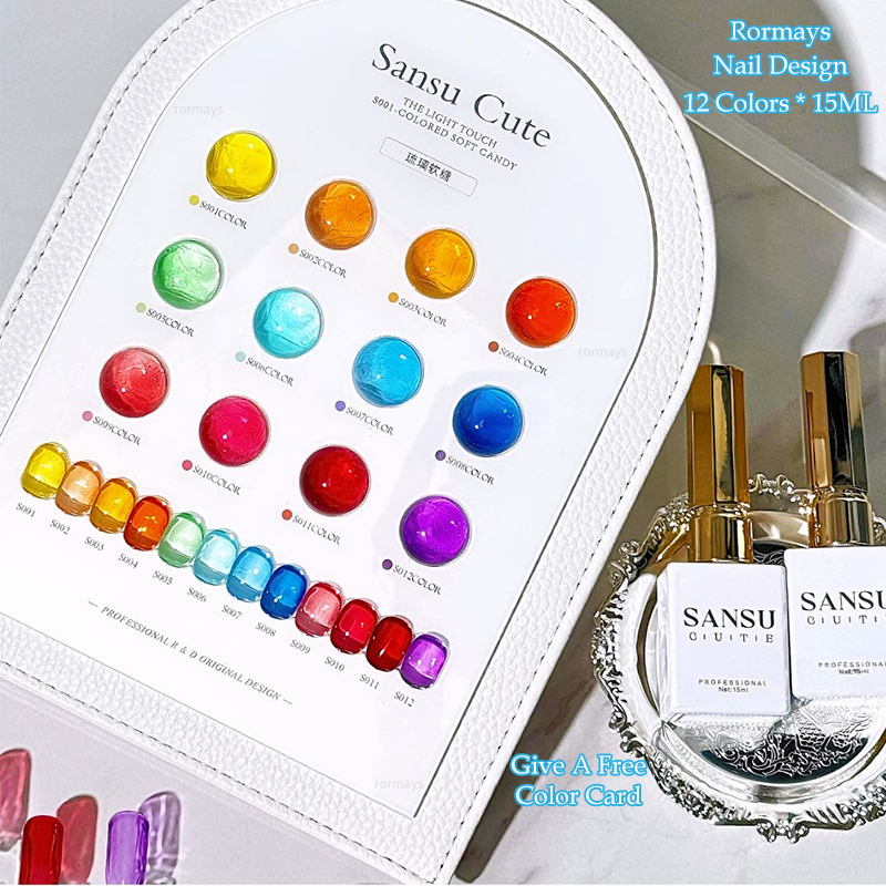 Rormays Ice Penetrating gel Polishing 12PCS Mixed Varnish Glaze Soft Candy Semi permanent Soaking Primer UV Whitening Salon Nail Factory Wholesale