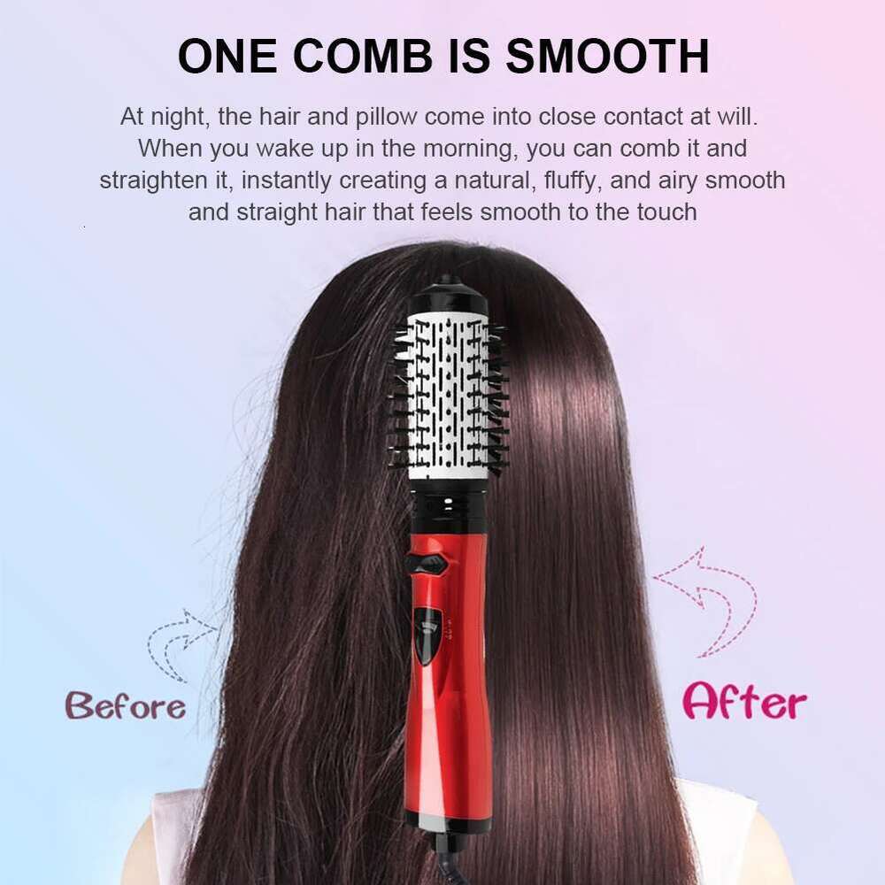 3 in 1 Negative Ion Straight Rotatable Curler Electric Blow Dryer Curling Brush Hair Styling Tool