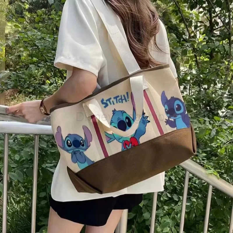 Disney 2025 Disney Cartoon Stitch Print Ladies Large Capacity Mom Handbag Casual Commuter Shoulder BagXJ250515