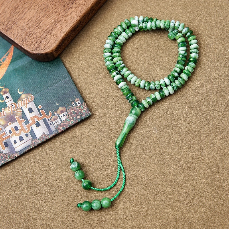 Tisbiha 99 prayer praise beads, holding Arabic bracelets, Muslim jewelry