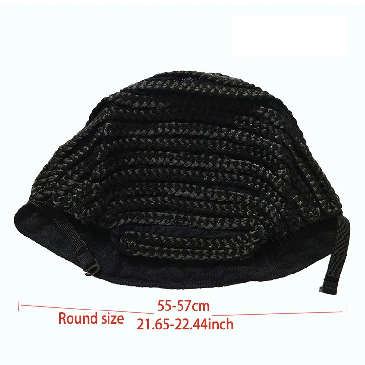 1 piece black crochet net cap crochet wig cap breathable braided cornrow cap with adjustable band for easy sew in weave wig cap 250513