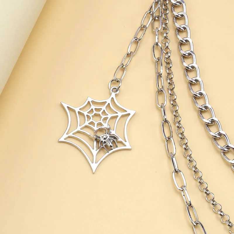 Fashion Punk Metal Pants Chain Hip Hop keychain Spider Web Pendant Jeans Chain for Men Women Accessories Gifts Y250515