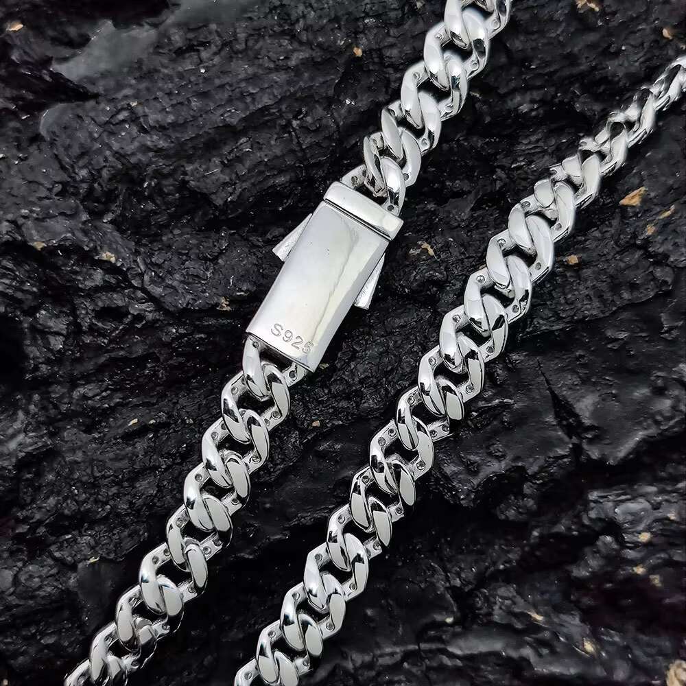 New Style 925 Sterling Silver VVS Moissanite Diamond Cuban Link Chain Gra Certified Hip Hop Jewelry Iced Out Link Chain Men