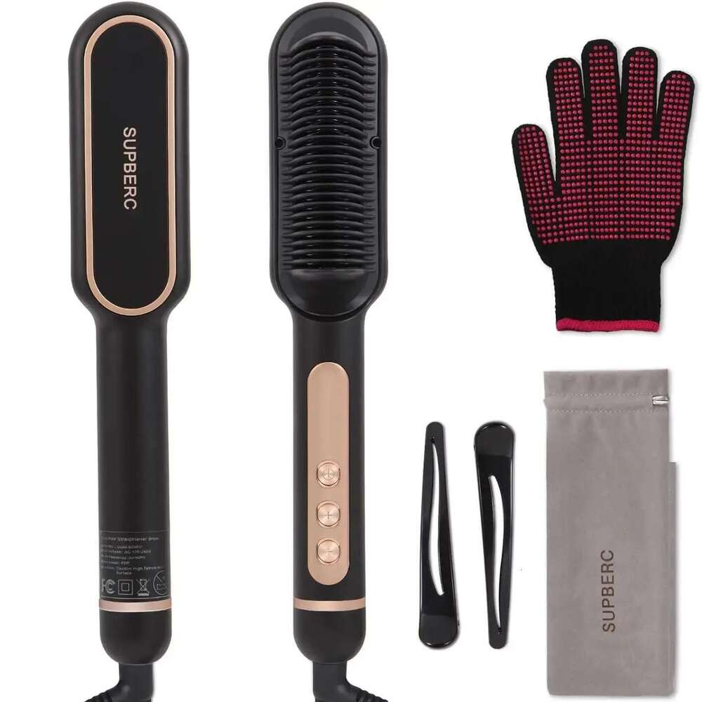 AP02 Negative Ionic Brush, Fast Heating, Anti-Scald & Auto-Shut Off Hair Brush Straightener for Women