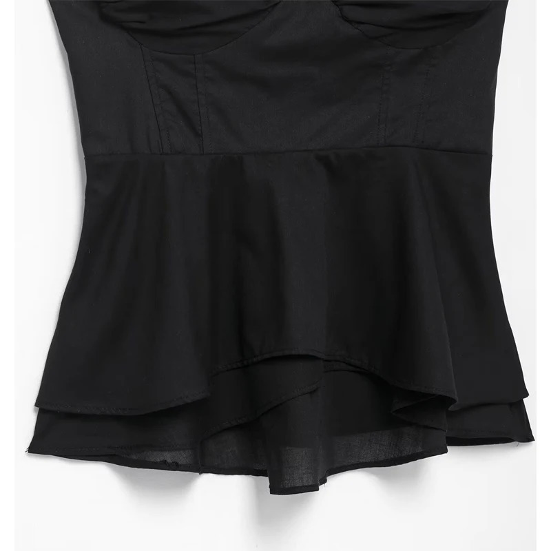 TRAF Black Corset Crop Top Woman Summer Camisole Backless Women Sleeveless Bustier Tops Sexy Beach for 250515