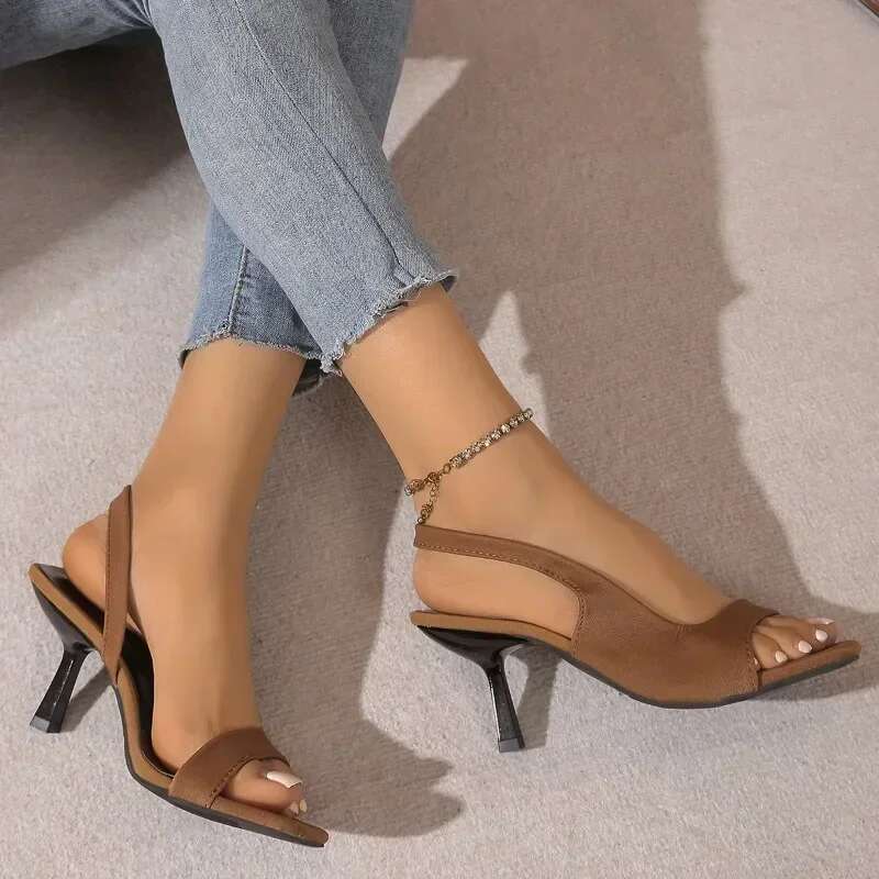Elegant Woman Heeled 2025 Open Toe Heel Sandals Women Shoes New Thin High Heels Female Fashion Sexy Pumps