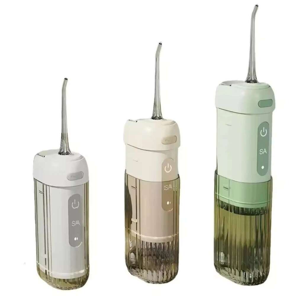 Cordless Oral Irrigator 2 Nozzles 200ML Detachable Tank 3 Modes USB Charging Teeth Cleaner IPX7 Portable Water Dental Flosser