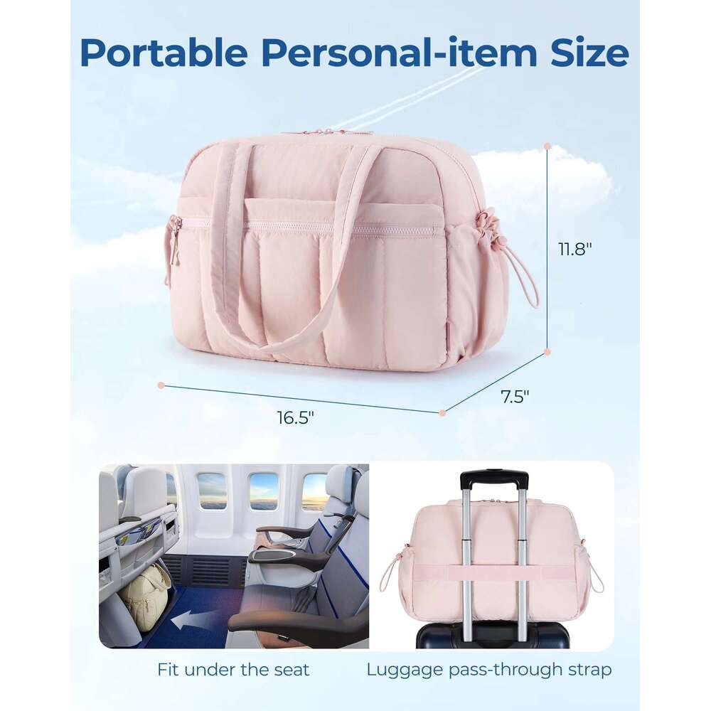 BAGSMART Travel Duffel Gym Bag for Women with Wet Pocket Carry on Weekender Shoulder Boston bag Waterproof Beach bags