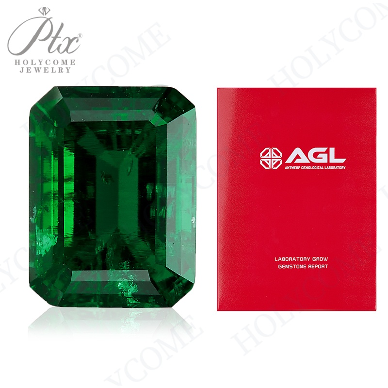 Lab Grown Zambian Emeralds Loose Colombia Emeralds Hydrothermal Hand Cutting Emerald Cut With Cracks Inclusions Inside Charms