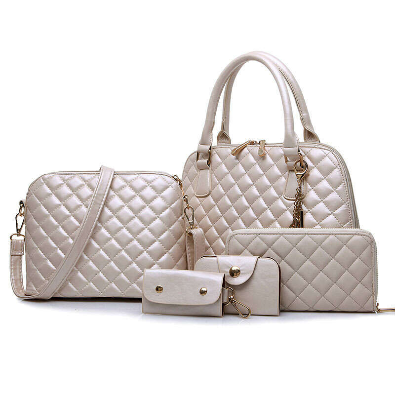 new fashion trend diamond grid five piece set mother texture single shoulder hand-held crossbody women's bag