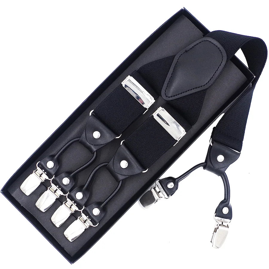 Adult Suspenders Mans Braces Vintage Casual Suspensorio Tirantes Trousers Strap Father/Husbands Gift 6 Clips 3.5*120cm 250515