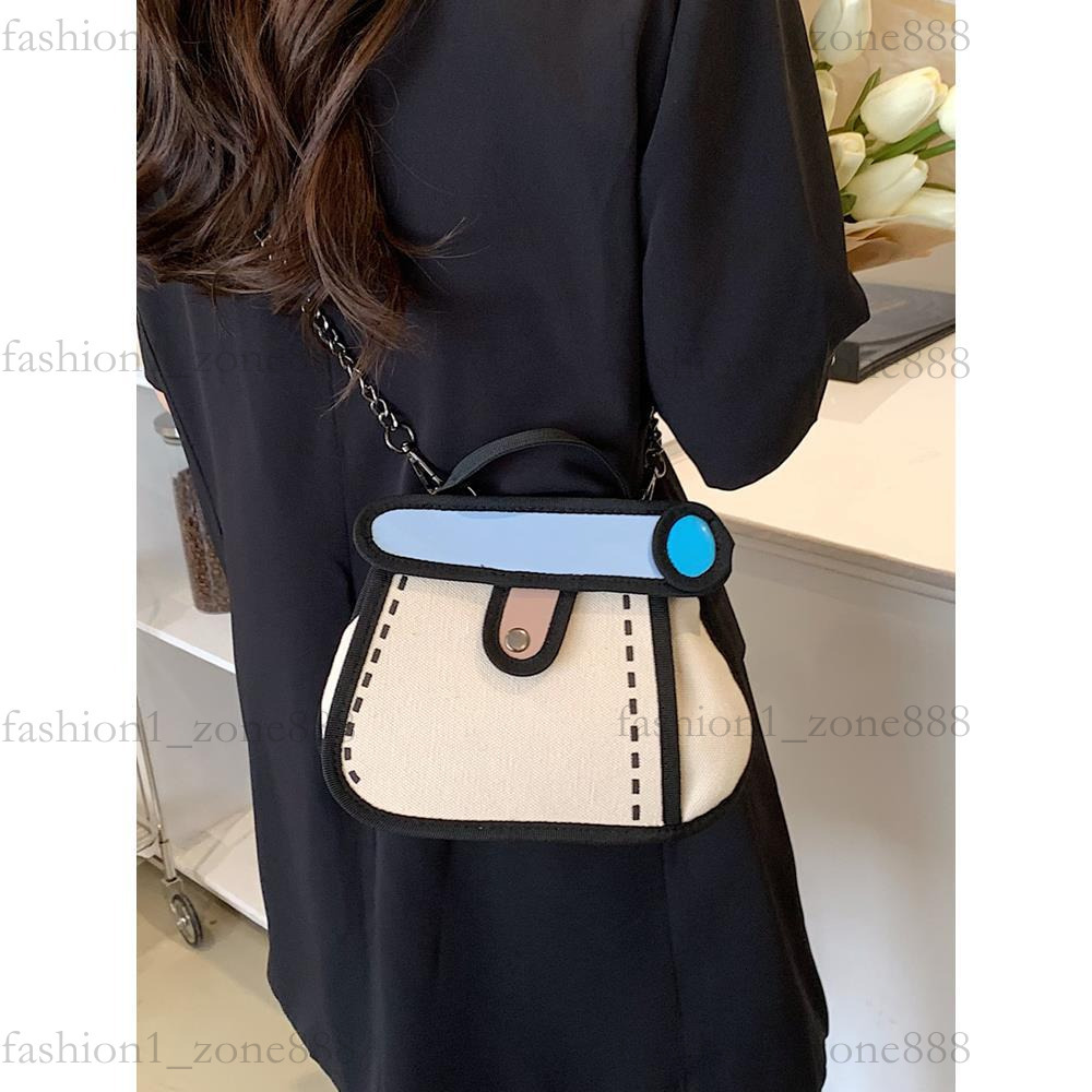 Super Cute Designer Bag Fashion 2D Cartoon Tote Bag High Quality Canvas Handbag Luxury Mini Shoulder Bags Outdoor Beach Party Holiday Gift Summer Godd