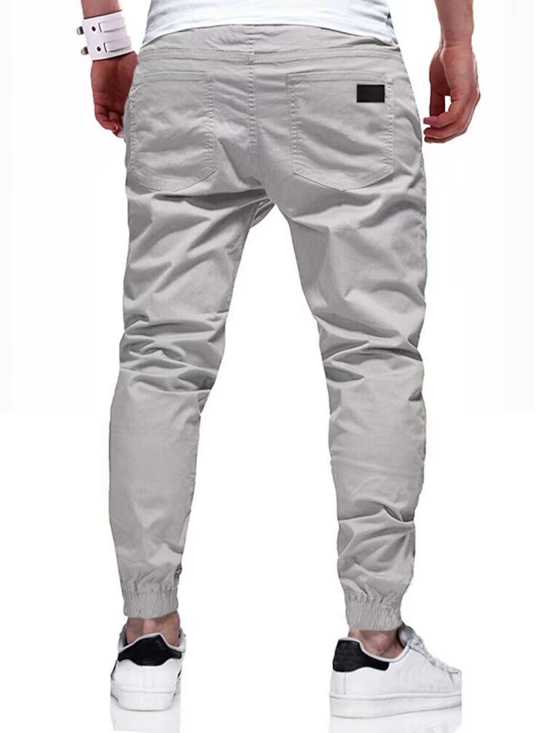 Men's Cotton Straight Utility Drawstring Cuffed Pants.