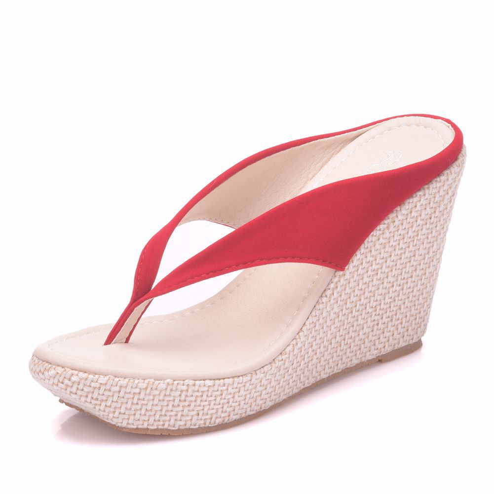 2025 new hot free shipping Wide-fit high-platform water-resistant beach sandals, toe-hing flat sandals with thick soles and block heels size 33-42