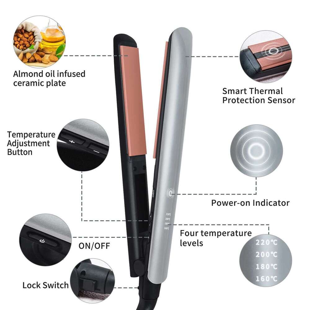 Professional Straightener Curler Negative Ion Hair Flat LCD MCH Heating Fast Roll Straight Curling Iron Corrugation