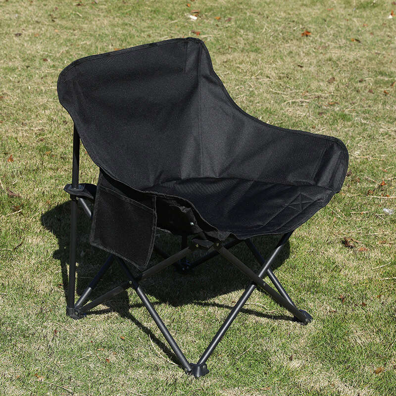 Outdoor camping leisure folding portable backrest fishing bench chair, aluminum alloy Oxford cloth moon chair