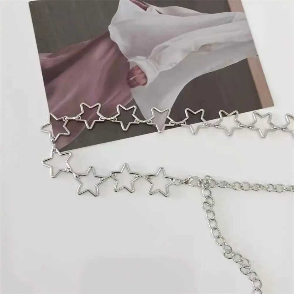 Punk Style Metal Waist Belts Retro Decorative Hollow Out Stars Dress Waist Chain Clothing Accessories Chain Belt Y250515