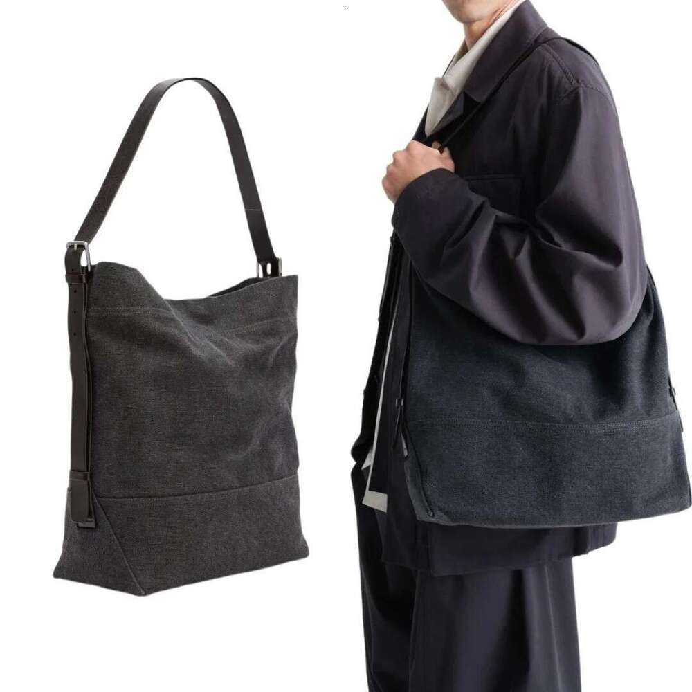 Tote Bag Spring New Jennie Same Style Lemai E Canvas Large Capacity Tote Commuter Single Shoulder Crossbody Bag KQ