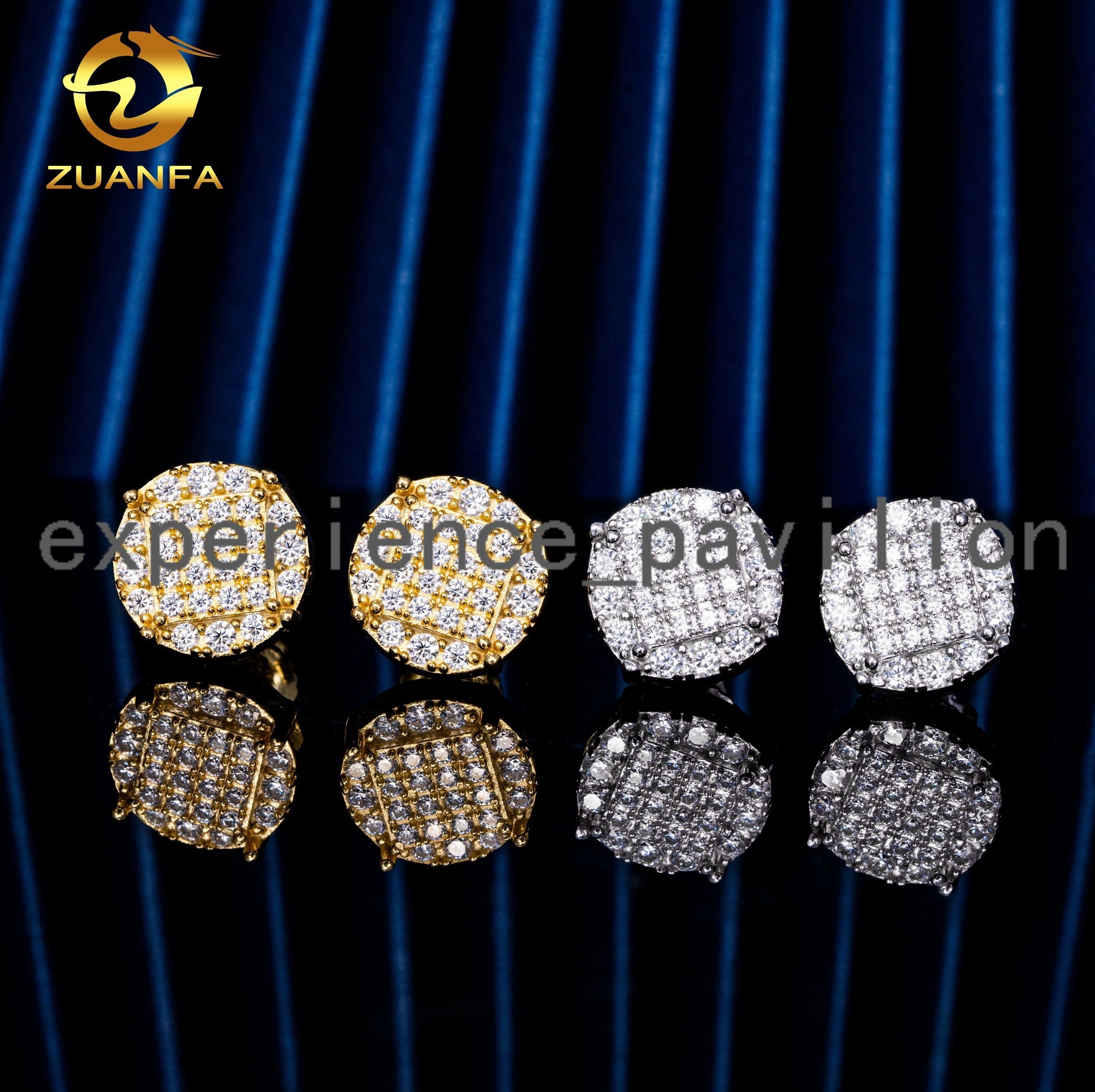 Factory Price Sterling Silver Custom Luxury Diamond Jewelry Fashion Jewelry Vvs Hip Hop Moissanite Earrings 18K Gold