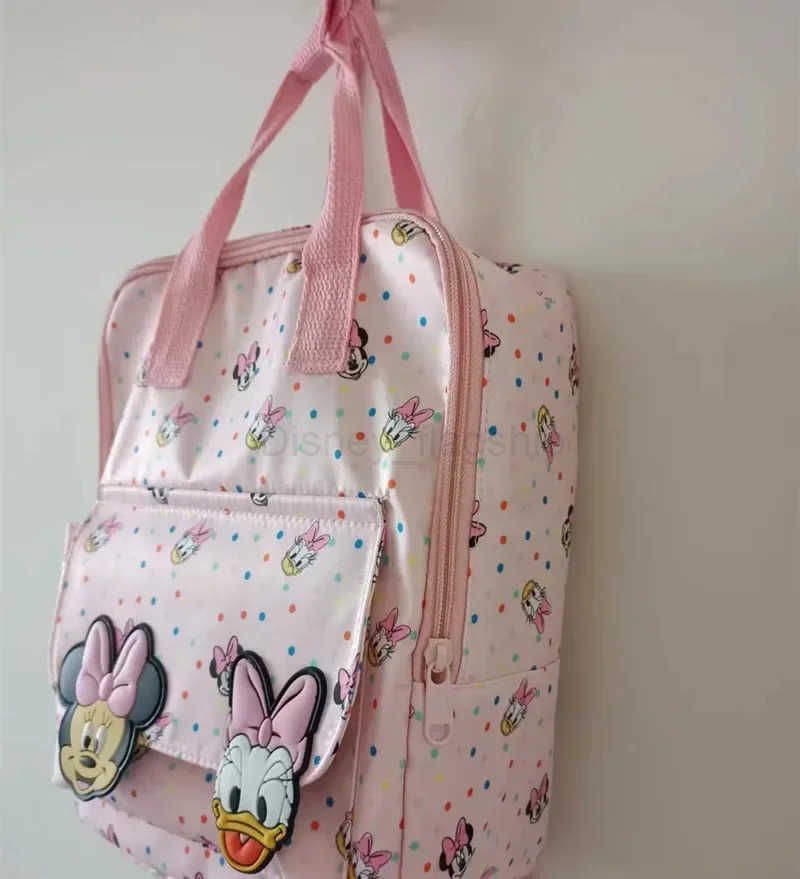 Disney Fashion Children Bags Baby Minnie Mouse Printed Backpack Kindergarten Cartoon SchoolbagXJ250515