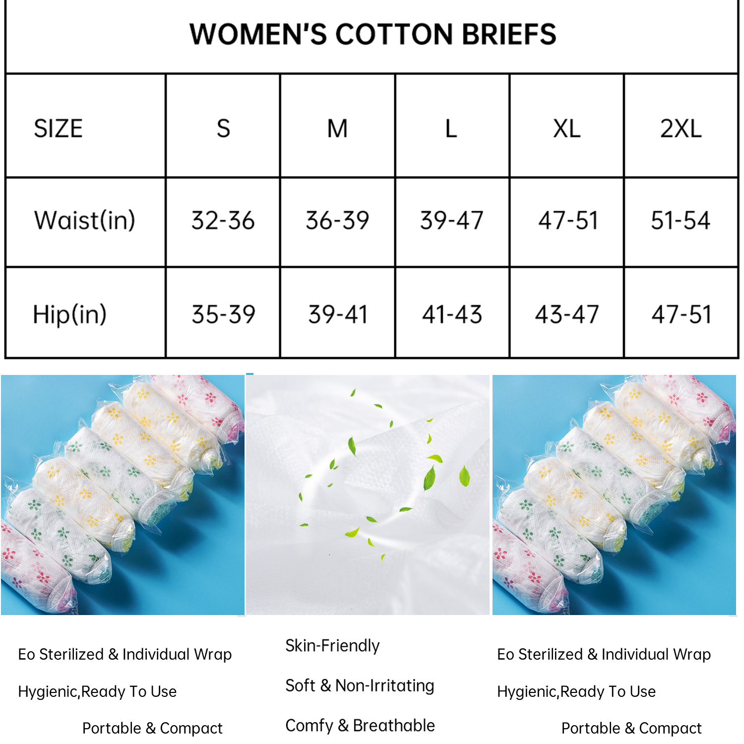 7Pcs/Set Travel Portable Disposable Non Woven Briefs Women Hotel Spa Wash-Free Panties Menstruation Underwear Emergency Underpants Individual Wrapp