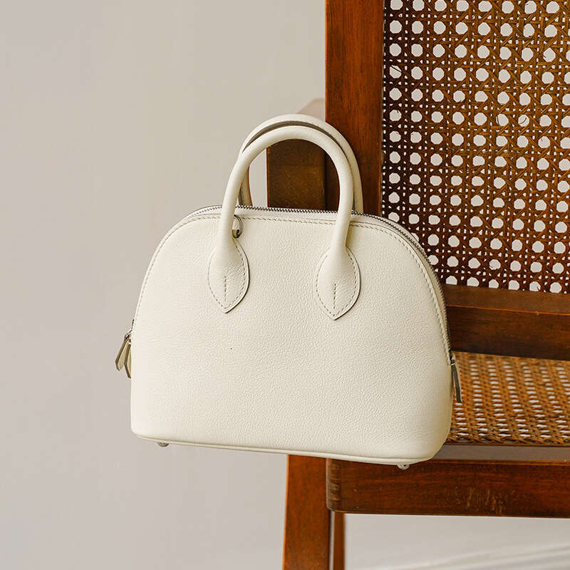 Tote Bag Bowling Shell Bag Minibolide Top Layer Cowhide Leather Leather Crossbody Handbag Women S Handbag KQ
