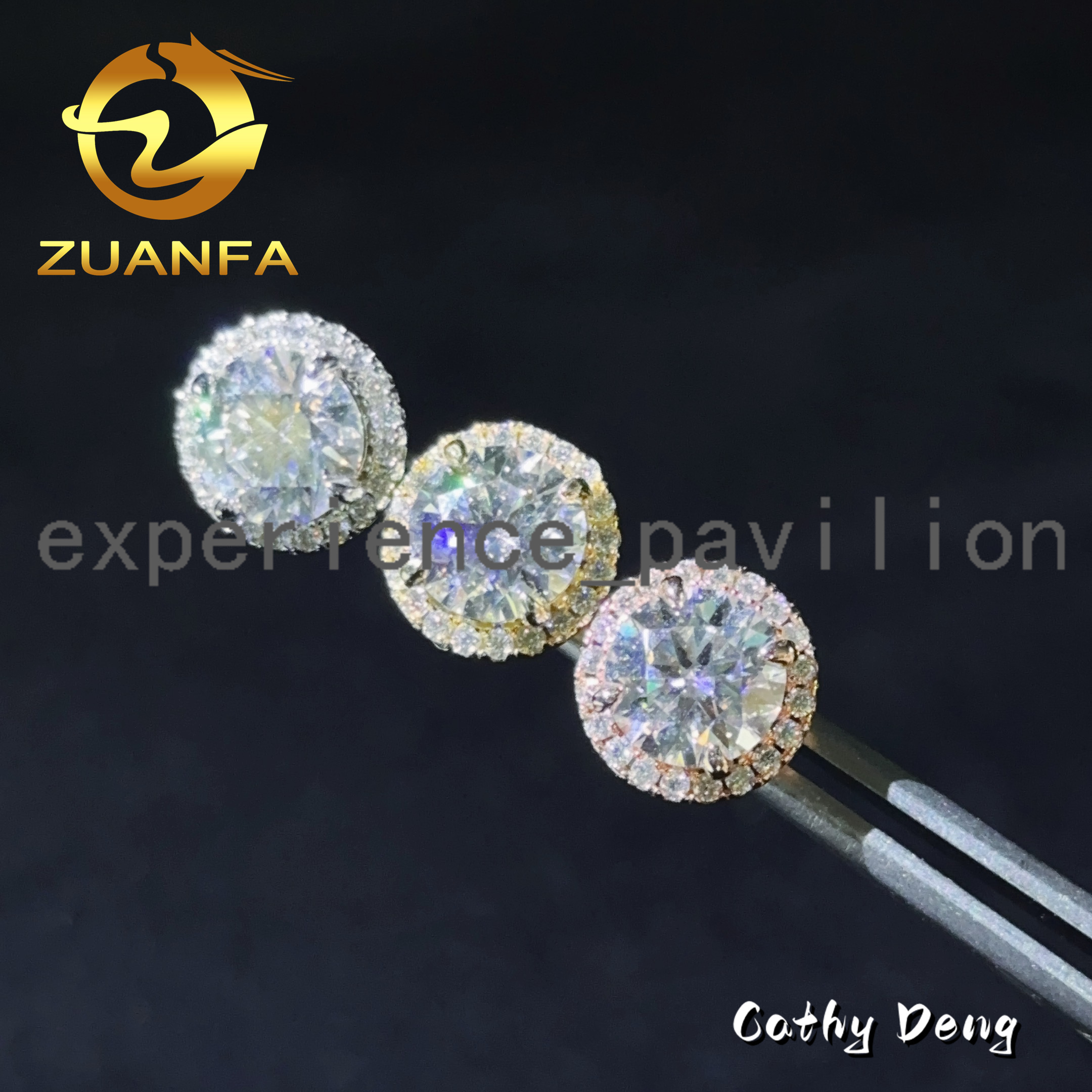 Jewelry Classic Round 8.0mm Pass Diamond Test Moissanite Stud Earrings Sterling Silver 925 Fashion Women Hiphop Earring