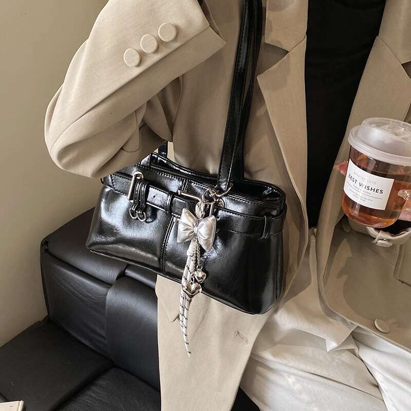 MOODS Belt Buckle Design Shoulder Satchels Bag For Women 2025 New In Designer Handbags Branded Fashion Totes With Pendant