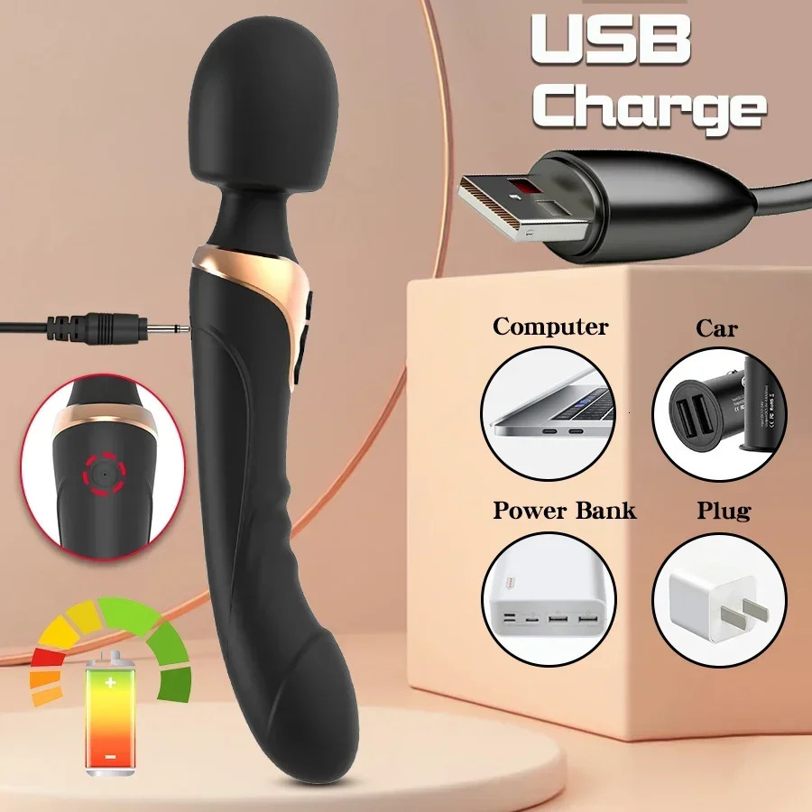 Powerful Vibrator Dildos Wand for Women 10 Modes Clitoris Stimulator G Spot Vagina Massager Adult Sex Toys for Woman 250410