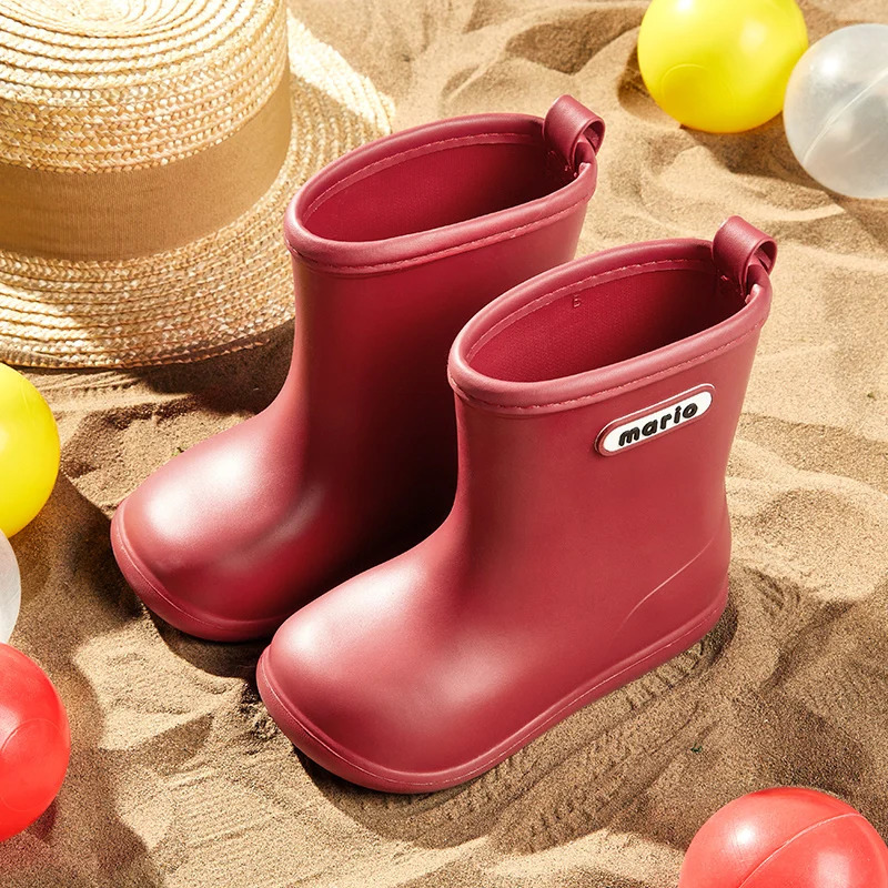 Cheerful Mario Kids rain boots for Boys and girls outdoor waterproof cute water shoes 250515