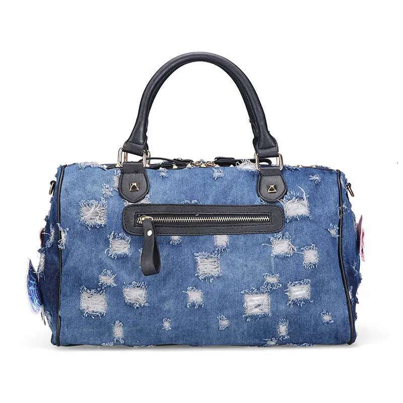 Ipinee New Women Lage Travel Cute Cartoon Daypack Denim Bags Handbags Fashion Shoulder Bag Female