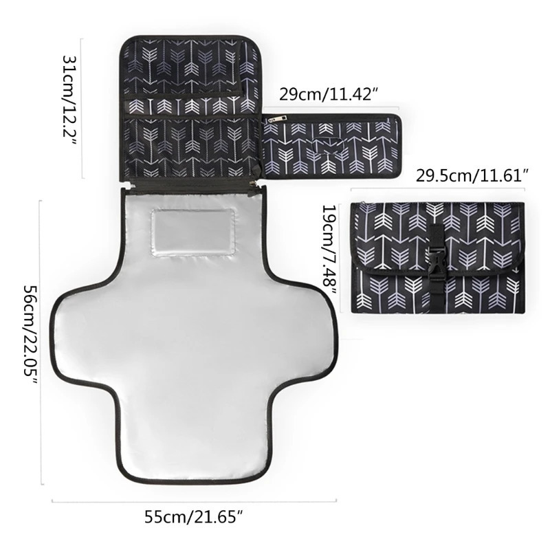 Foldable Baby Changing Pad Portable borns Waterproof Diaper Mat Hangable Strollers Organiser Case for Infant Toddlers 250515