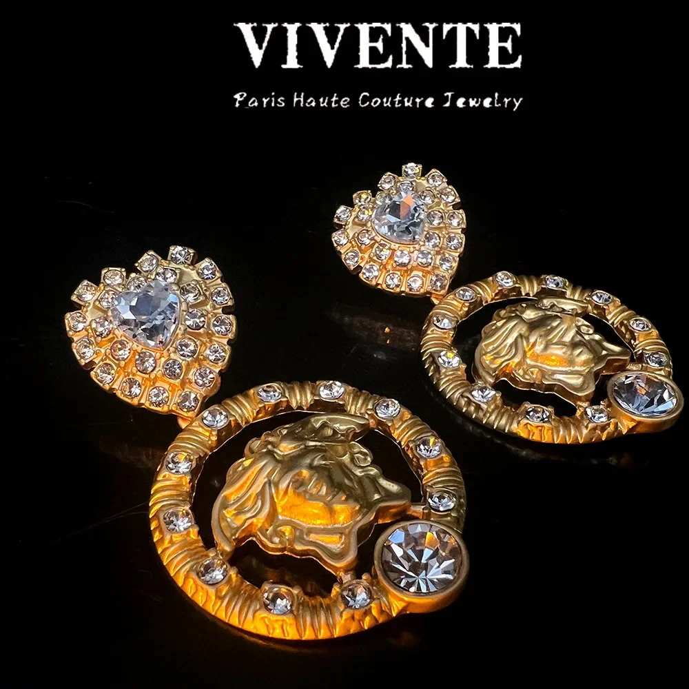 Vintage Elegant Niche Hoops Earrings High-end Feel Large Ear Circle Fashion Jewelry Ringed Ear Studs Sell Well 250515