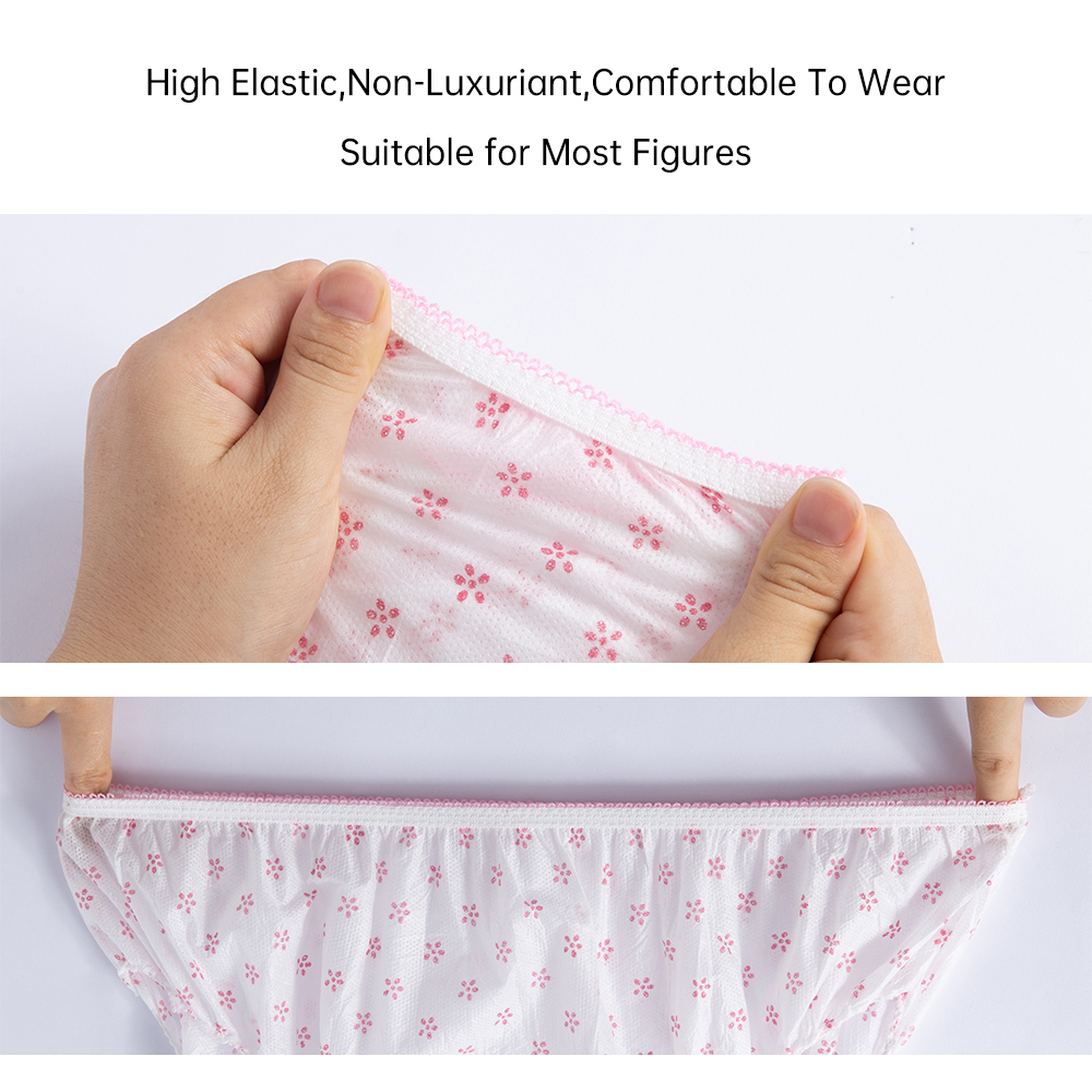 7Pcs/Set Travel Portable Disposable Non Woven Briefs Women Hotel Spa Wash-Free Panties Menstruation Underwear Emergency Underpants Individual Wrapp