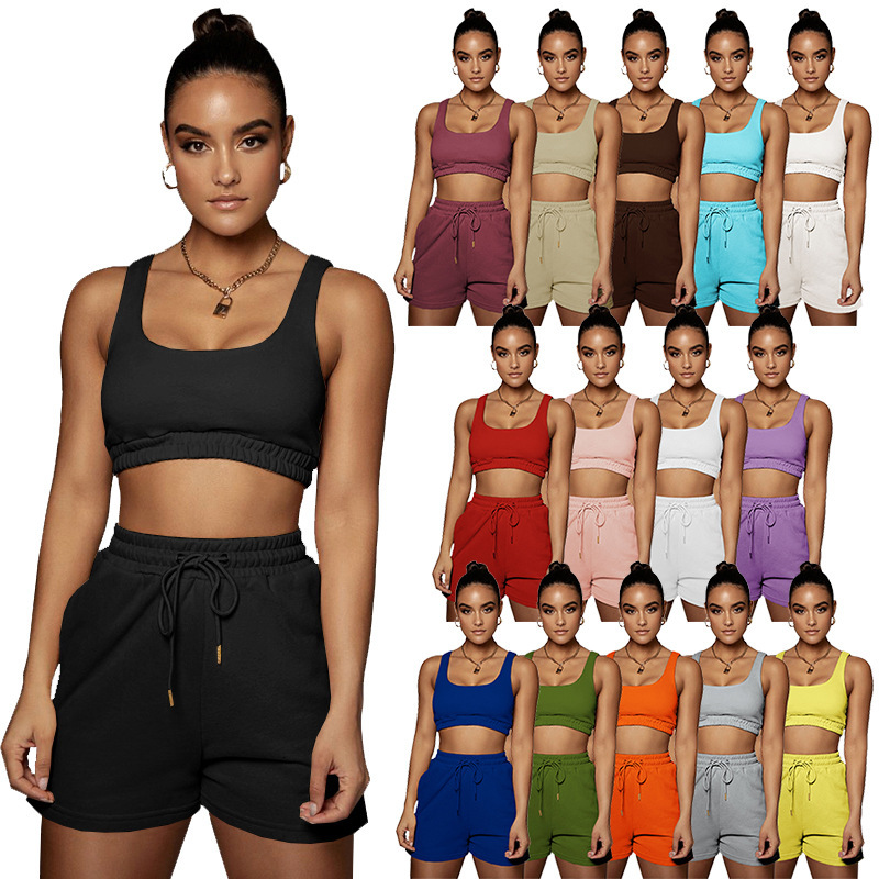 Hr8163 womens solid double layer vest sportswear popular recommendation