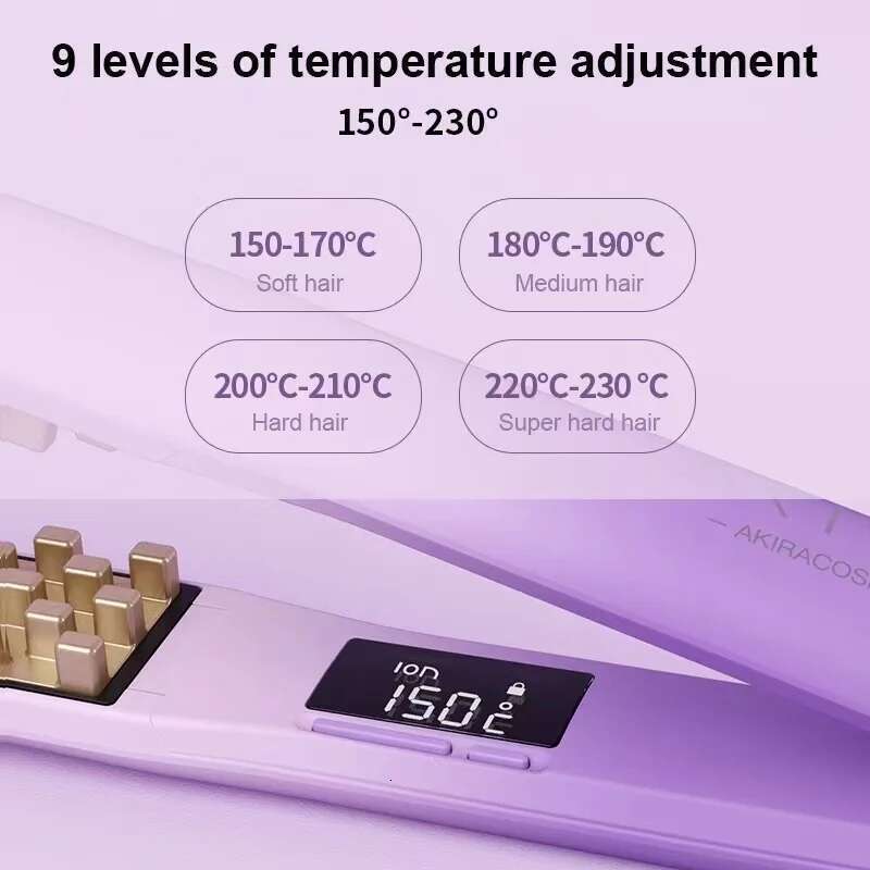 AkiraCosme Ceramic Middle Volumizing Iron, Negative ion Fluffy Corn Curler , Corrugated Hair Crimper Flat Iron