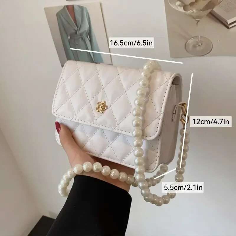 Plaid Chain Classic Bag Fashion PU Leather Shoulder Bags Women Trendy All-Match Crossbody Handbag Korean Style Mini Pouch