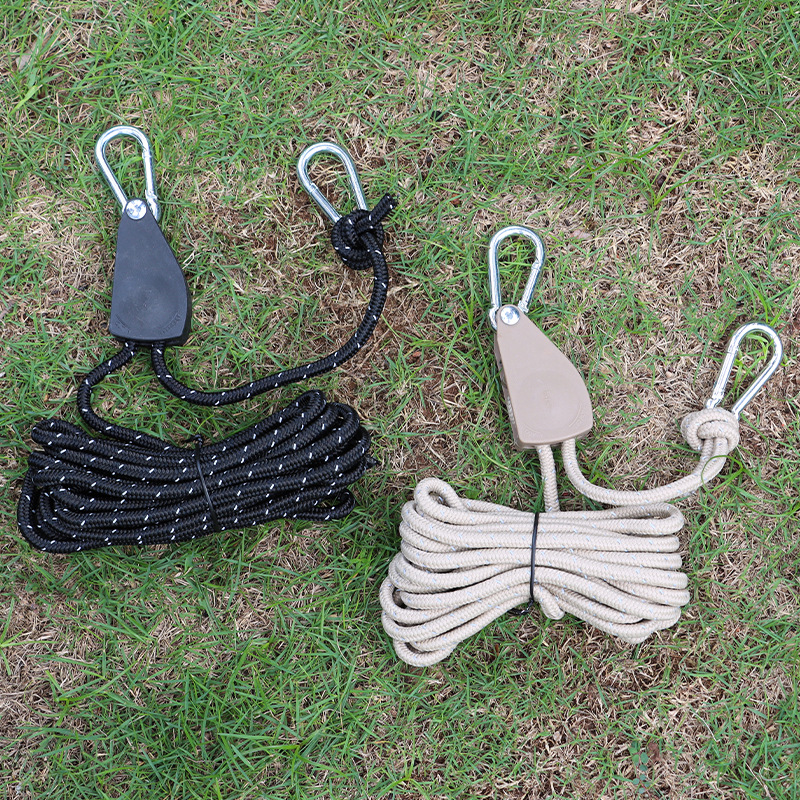 Outdoor pulley adjuster tent holder metal lifting pulley reflective wind rope bold canopy rope 4mm