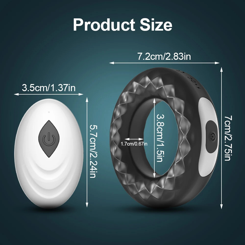 Remote Control Cock Ring Vibrator for Men Remote Control Penis Rings Delay Ejaculation Erection Masturbator Sex Toys for Male 250515