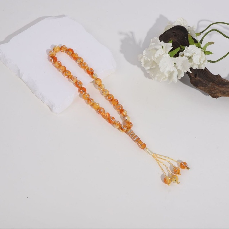 Prayer Beads Tesbiha 33 piece imitation amber handmade bead crystal bracelet Muslim prayer beads