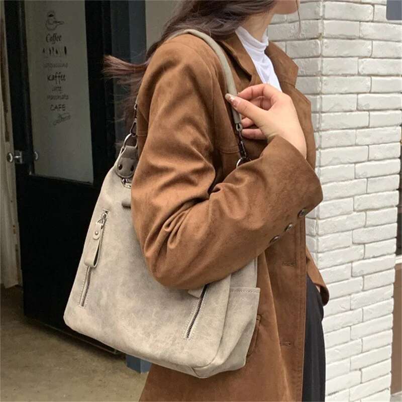 Retro Style Hobo For Women Large Capacity Tote Classic PU Leather Purses Single Shoulder Crossbody Bag