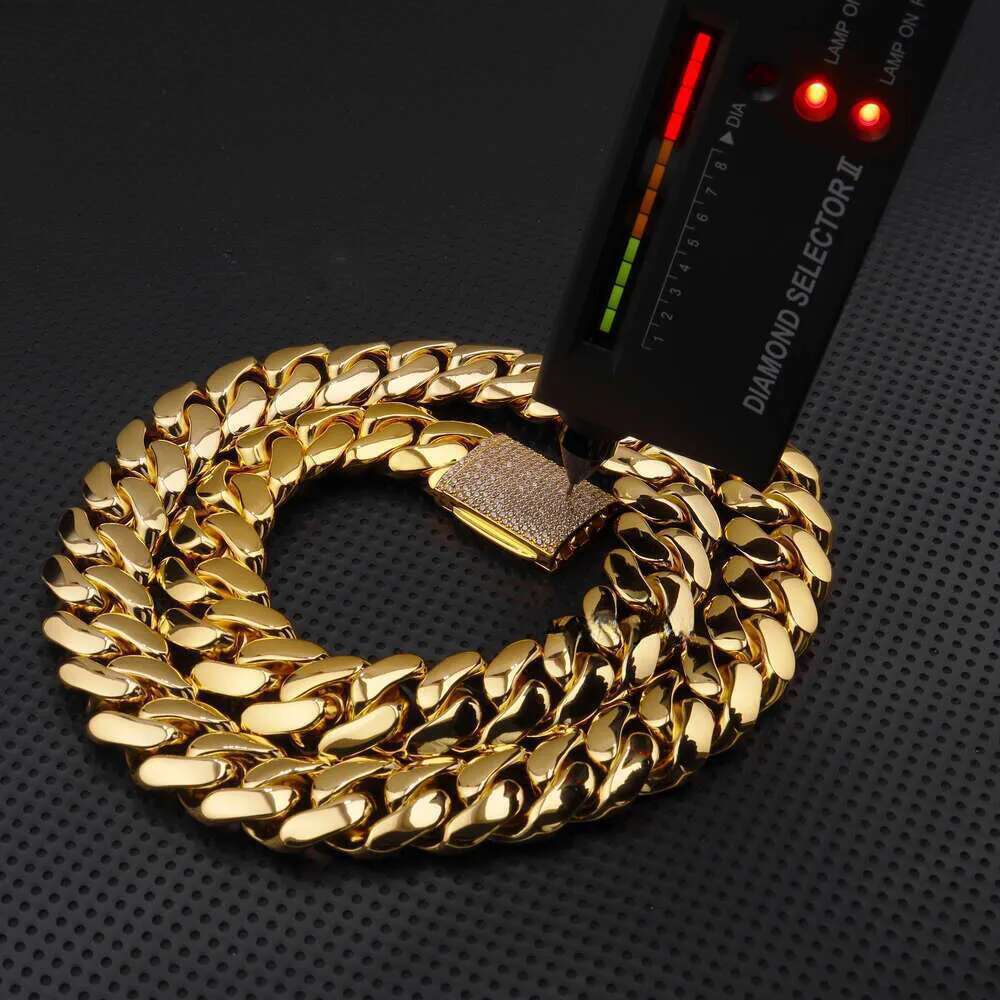 Custom Miami Cuban k Chain 14k Real Gold Plated Iced Out Moissanite Necklace Sier Hip Hop Mossanite Jewelry for Men