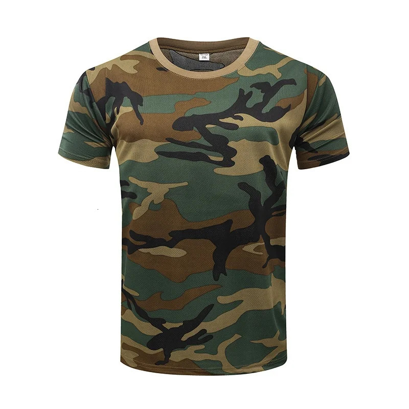 Military Army Camouflage Tactical Short Sleeve Mens Combat TShirt Kids Tee Camo Outdoor Hiking Hunting Shirts 250513