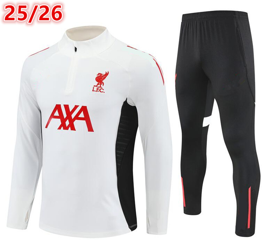2025 2026 liv erpooll Salah Darwin SALAH soccer training suit Men and kids sets 24 25 26 LFC long-sleeved football tracksuit kits Survetement chandal tuta