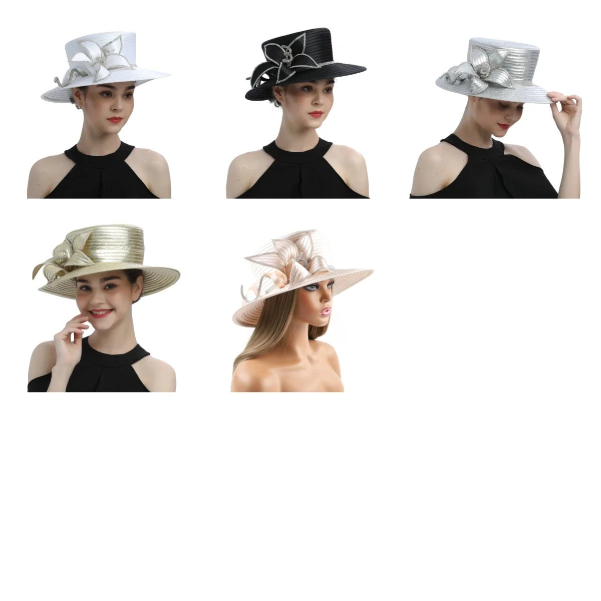 Perfect Most Satin Cloth Church Hat Deluxe Unique Pography Wedding Hat Fancy Formal Flower Fascinator Top Hat Female 250514