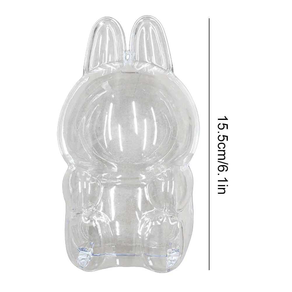 For Labubu Transparent Protective 1-5PC Monster Toy Case Storage Box Cute Elf Plushie Display Cover for Doll Gift Free shipping