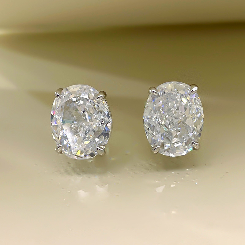 2025 Rulalei Brand Ins Top Sell Stunning Stud Earrings Luxury Jewelry Genuine 100% 925 Sterling Silver Lab Moissanite Diamond High Quality Women Weddi