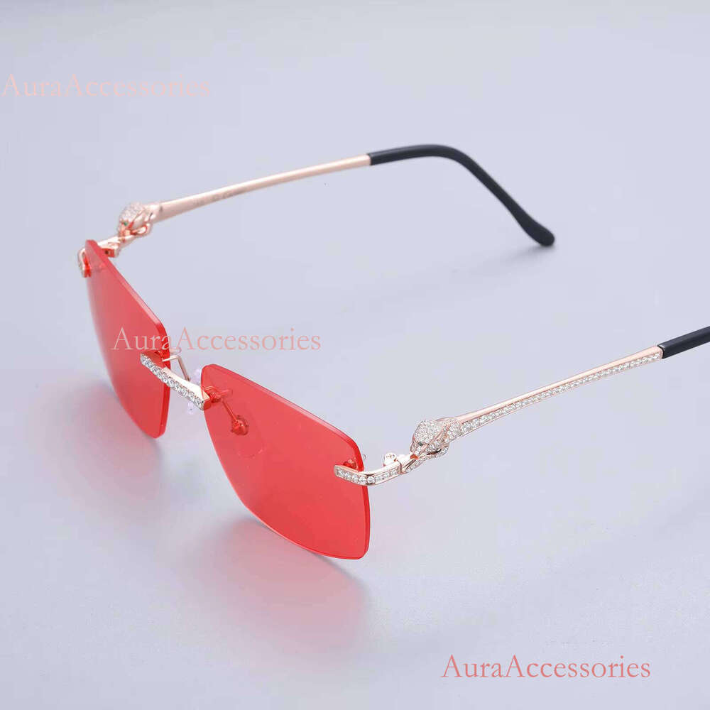 Pass Tester Glasses Stainless Steel Handmade Setting VVS Moissanite Dia Iced Out Sunglasses for Men Women