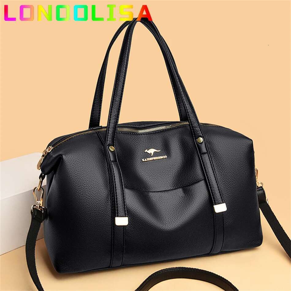 Genuine Brand Casual Tote Soft Leather Large Capacity Handbag Women's 2024 Shoulder Crossbody Bat Bag Sac A Main